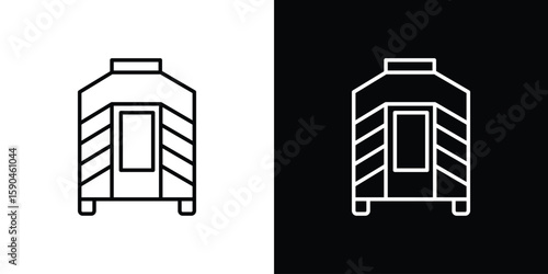 Infrared heat cabin icon. Editable stroke. Icon for web.