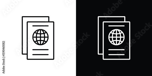 Immigration icon. Editable stroke. Icon for web.