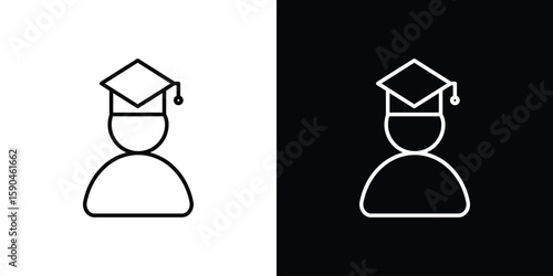 Graduated icon. Editable stroke. Icon for web.