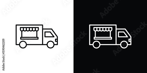 Food truck icon. Editable stroke. Icon for web.
