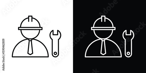 Engineer icon. Editable stroke. Icon for web.