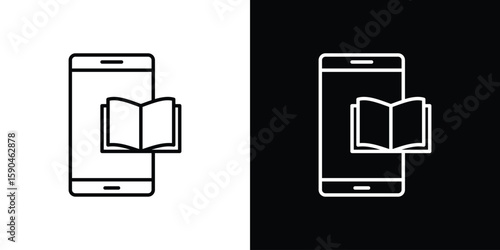 Ebook icon. Editable stroke. Icon for web.