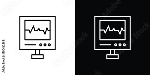 EKG monitor icon. Editable stroke. Icon for web.