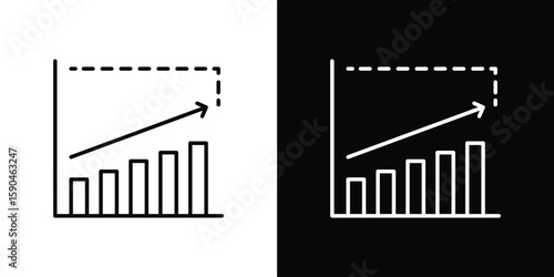 Diminishing returns icon. Editable stroke. Icon for web.
