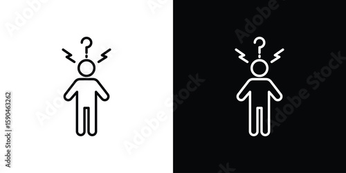 Depression icon. Editable stroke. Icon for web.