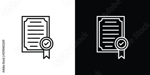 Diploma icon. Editable stroke. Icon for web.