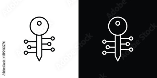Digital key icon. Editable stroke. Icon for web.