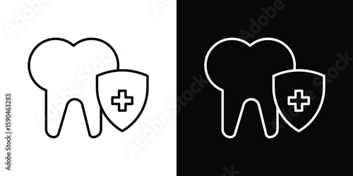 Dental insurance icon. Editable stroke. Icon for web.