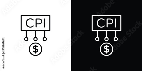 Consumer prices index icon. Editable stroke. Icon for web.
