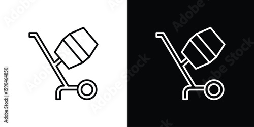 Cement mixer icon. Editable stroke. Icon for web.