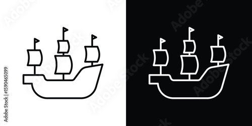 Caravel icon. Editable stroke. Icon for web.