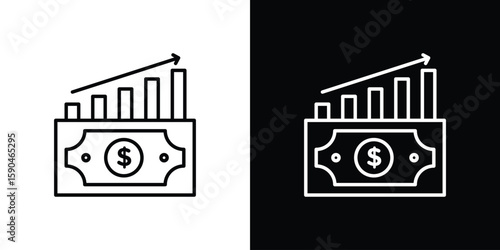 capital gain icon. Editable stroke. Icon for web.