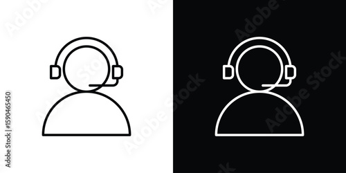 Callcenter icon. Editable stroke. Icon for web.