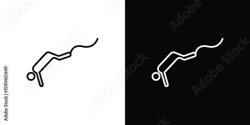 Bungee jumping icon. Editable stroke. Icon for web.