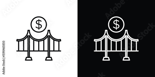 Bridging loan icon. Editable stroke. Icon for web.