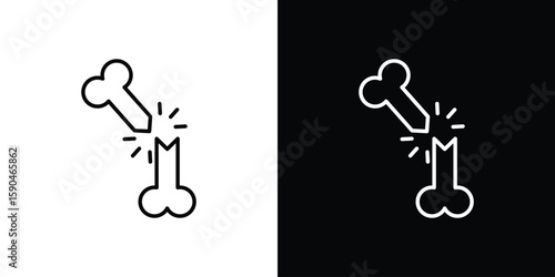 Broken bone icon. Editable stroke. Icon for web.