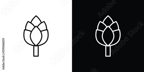 Artichoke icon. Editable stroke. Icon for web.