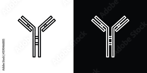 Antibody icon. Editable stroke. Icon for web.