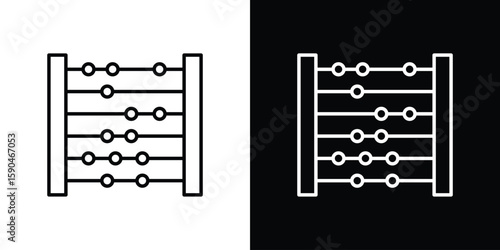 Abacus icon. Editable stroke. Icon for web.