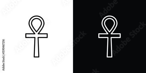 Ankh icon. Editable stroke. Icon for web.