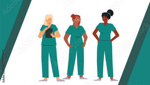 Empowering Healthcare Professionals: Diverse Nurses in Uniform