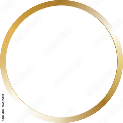 Luxury circular gold frame border. Elegant gold ring isolated on a transparent background. Vector illustration.
