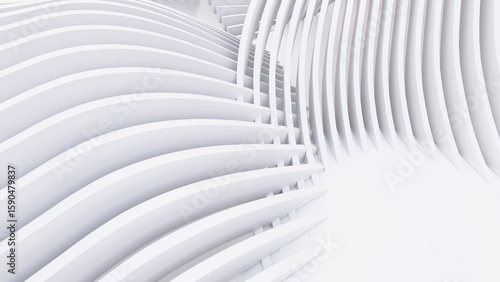 Wallpaper Mural Abstract Curved Shapes. White Circular Background. Torontodigital.ca