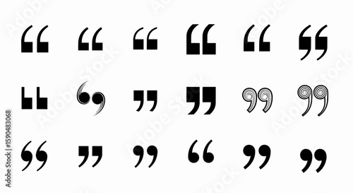 Diverse Quotation Marks A Graphic Collection of Punctuation Signs for Writing Projects