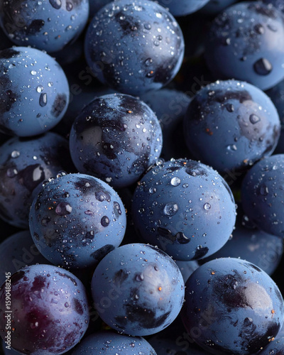 Wallpaper Mural Fresh, juicy Black grapes, close-up on, highlight the healthy, sweet fruit Torontodigital.ca