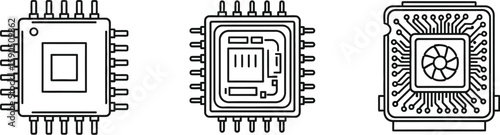  Microchip, CPU and GPU Icons for Tech Illustrations