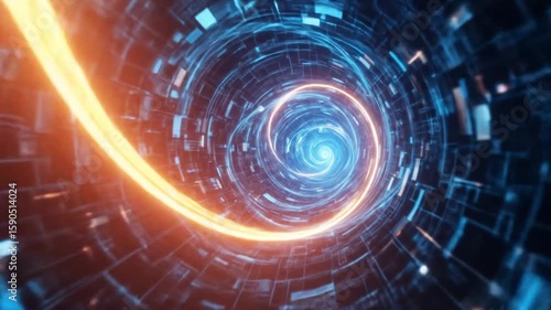 Wallpaper Mural Hyperspace Tunnel:  Dynamic Digital Vortex Torontodigital.ca