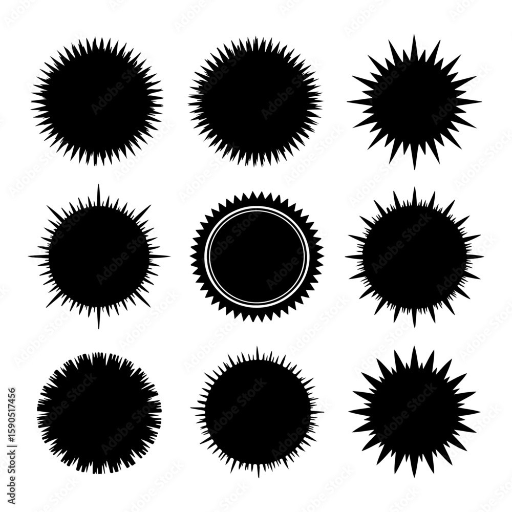 Fototapeta premium Quality full Grunge badge brush Silhouette set