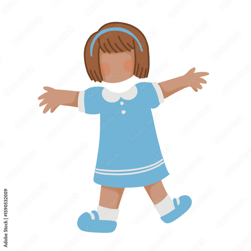 A girl with blue dress A girl with blue dress