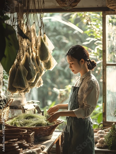 The aroma of zongzi fills the air, with people hanging mugwort and wearing sachets at home