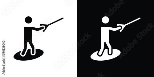 Wakeboarding icon vector, filled flat sign, solid pictogram. Symbol, logo illustration.