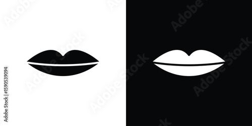 Thin lips icon vector, filled flat sign, solid pictogram. Symbol, logo illustration.