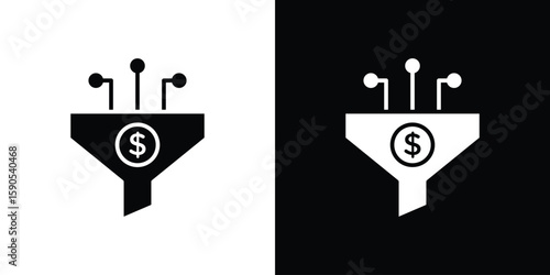 Sales funnel icon vector, filled flat sign, solid pictogram. Symbol, logo illustration.