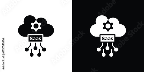 SaaS icon vector, filled flat sign, solid pictogram. Symbol, logo illustration.
