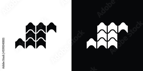 Roof tile icon vector, filled flat sign, solid pictogram. Symbol, logo illustration.