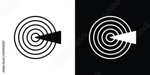 Radar detection icon vector, filled flat sign, solid pictogram. Symbol, logo illustration.