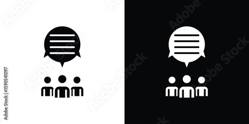Public opinion icon vector, filled flat sign, solid pictogram. Symbol, logo illustration.