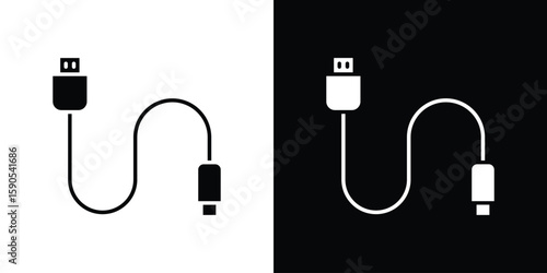 Phone cable icon vector, filled flat sign, solid pictogram. Symbol, logo illustration.