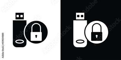 Pendrive security icon vector, filled flat sign, solid pictogram. Symbol, logo illustration.