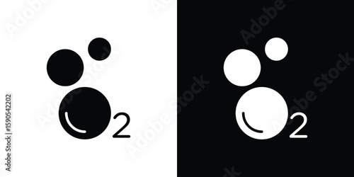 Oxygen O2 icon vector, filled flat sign, solid pictogram. Symbol, logo illustration.