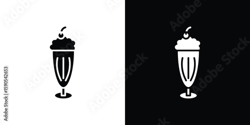 Milkshake icon vector, filled flat sign, solid pictogram. Symbol, logo illustration.