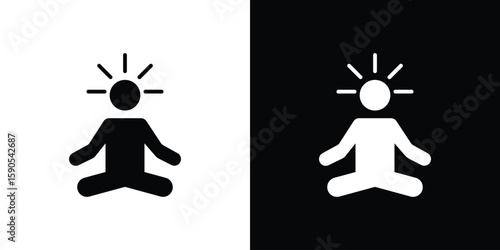 Meditating icon vector, filled flat sign, solid pictogram. Symbol, logo illustration.