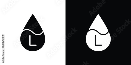 Liter icon vector, filled flat sign, solid pictogram. Symbol, logo illustration.