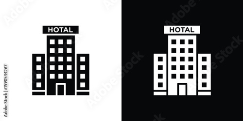 hotel icon vector, filled flat sign, solid pictogram. Symbol, logo illustration.