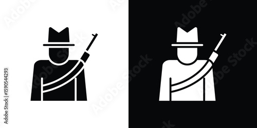 Hunter icon vector, filled flat sign, solid pictogram. Symbol, logo illustration.