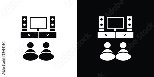Home cinema icon vector, filled flat sign, solid pictogram. Symbol, logo illustration.